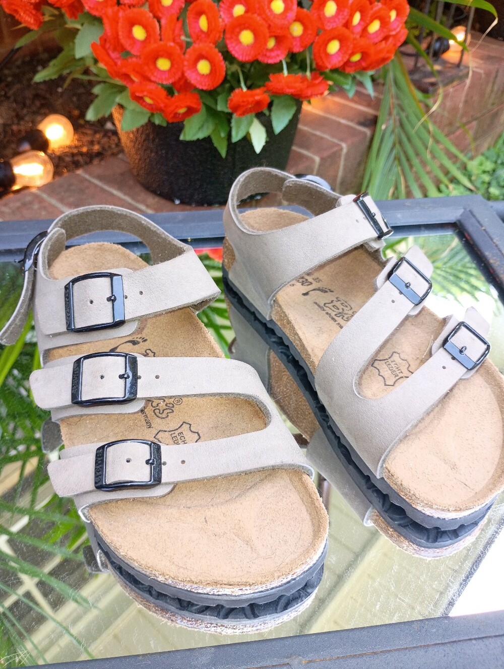 BIRKENSTOCK BIRKIS SZ 5 FLORIDA ARIZONA ELLICE 3 STRAP NUBUCK SANDALS LN - Picture 11 of 15